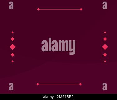 Set of burgundy color backgrounds for social media world football 2023. Vector illustration 2023 FIFA World Cup Qatar, square and horizontal pattern b Stock Vector