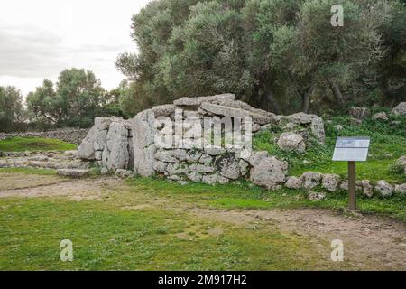 Late talyotic houses, dwelling for family, Talatí de Dalt, prehistoric settlement on Menorca, Balearic Islands, Spain. Stock Photo