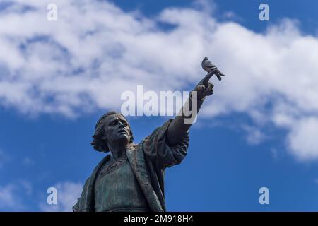 Santo Domingo, Statue of Christopher Columbus Stock Photo