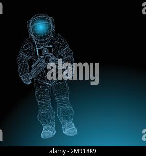 Set of astronauts making gestures of approval isolated on a white background. Thumbs up signs. Like, agreement poses. Stock Vector