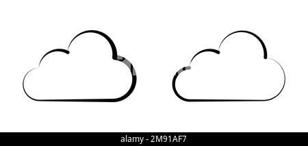 Modern cloud icon symbol. Outline style. Vector illustration Stock Vector