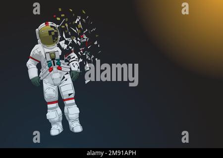 Set of astronauts making gestures of approval isolated on a white background. Thumbs up signs. Like, agreement poses. Stock Vector