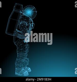 Set of astronauts making gestures of approval isolated on a white background. Thumbs up signs. Like, agreement poses. Stock Vector