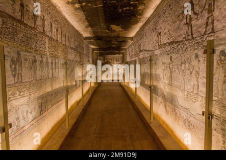 LUXOR, EGYPT - FEB 20, 2019: Ramesses III tomb at the Valley of the Kings at the Theban Necropolis, Egypt Stock Photo