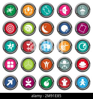 Set of colorful web icons Stock Vector