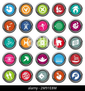 Set of colorful web icons Stock Vector
