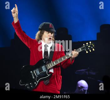 AC/DC in concert in the Gelredome Arnhem with the show Highway to Hell. Holland. May 2015. vvbvanbree fotografie. Stock Photo