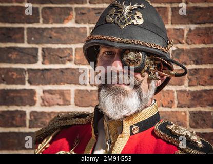 Steampunk man in uniform Stock Photo - Alamy