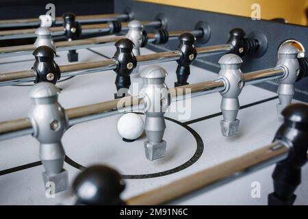 A football table for the rest of the whole family. A close-up of a football table Stock Photo