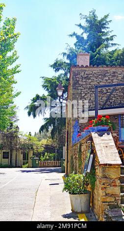 Panoramic of Peratallada, municipality of Forallac, Baix Ampurdán, Girona, Catalunya, Spain, Europe Stock Photo