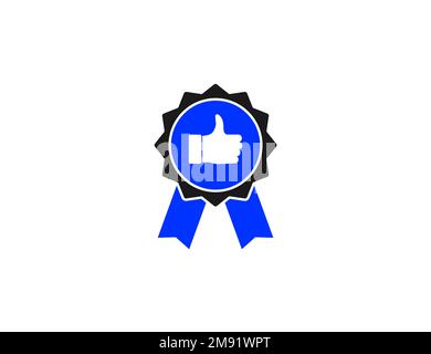 Award appreciation. Thumb up icon. Vector illustration. Stock Vector