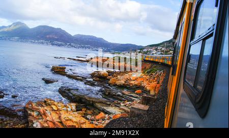 Trainride from Simonstown to Cape Town, South Africa Stock Photo