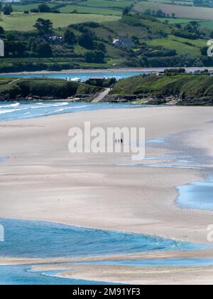 Inchydoney beach at low tide, day. The famous Irish beach on the south coast of the country. Seaside landscape. Stock Photo