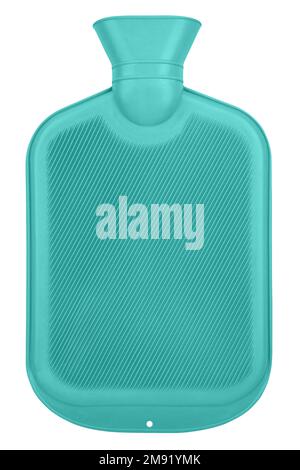 Hot water bottle made of natural rubber isolated on white background Stock Photo