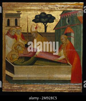 This altarpiece illustrates scenes from the life of the Virgin Mary ...