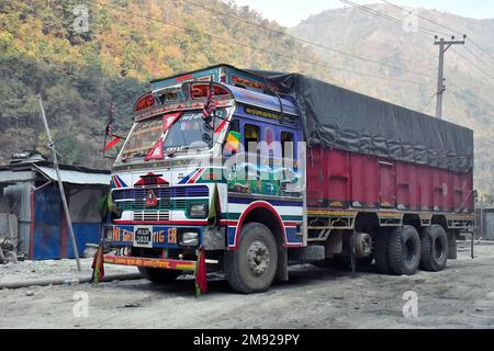 Tata truck, Colourful decorated truck, Nepal, Asia Stock Photo