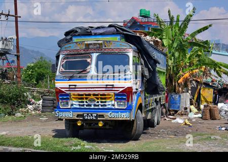 Tata truck, Colourful decorated truck, Nepal, Asia Stock Photo