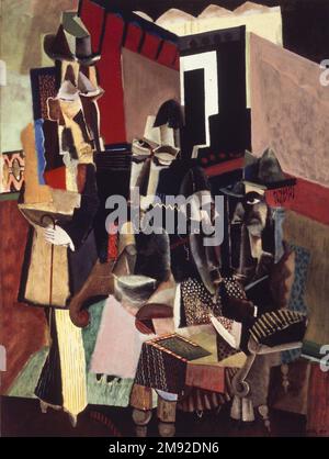 The Visit Max Weber (American, born Russia, 1881-1961). The Visit, 1919. Oil on canvas, 40 x 30 in. (101.6 x 76.2 cm).  Max Weber was born into an Orthodox Jewish family in Bialystok, in modern Poland. In 1891 the Webers immigrated to Brooklyn, where Max studied art at the Pratt Institute. Between 1905 and 1908, he was in Paris, where he became one of the first Americans to fully absorb Cubism. The Visit is a Cubist domestic scene, probably depicting a courtship or a Shabbat (Sabbath) gathering—the men’s clothing and hats are typical of Jewish Orthodox dress. Weber began painting nostalgic sce Stock Photo