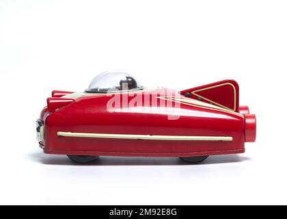 Colourful Retro toy rocket car / spaceship Stock Photo