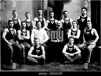 Group of leaders of gymnastic exercises of the society Mayak (St. Petersburg) ca.  1907 Stock Photo