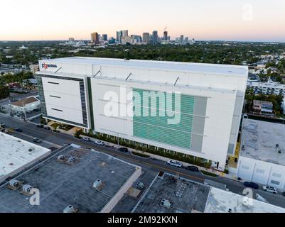 Fort Lauderdale, FL, USA - January 14, 2023: Aerial photo F3 Marina 17th Street Fort Lauderdale Stock Photo