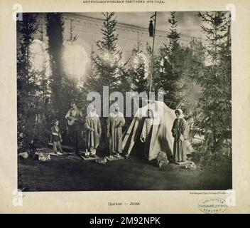 Views of the anthropological exhibition in Moscow Russian:  Gypsies - Lyuli ca.  1879 Stock Photo