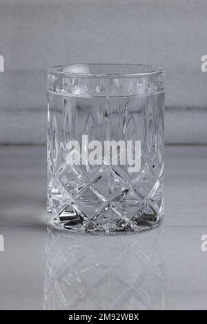 Glass of water on marble board Stock Photo
