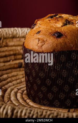 Delicious Panettone, a famous italian christmas cake Stock Photo