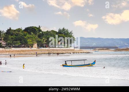 Bali, Indonesia - circa February 2017: Kayaks on the sand at Pantai ...