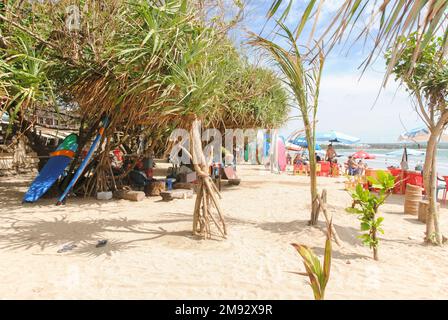 Bali, Indonesia - circa February 2017: Kayaks on the sand at Pantai ...