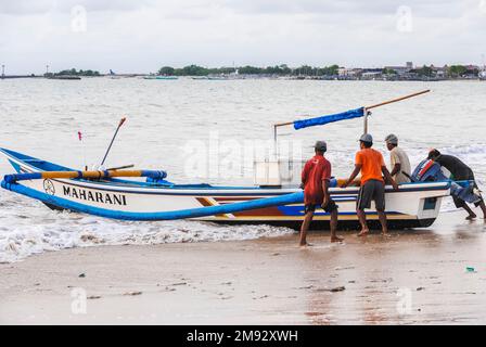 Bali, Indonesia - circa February 2017: Kayaks on the sand at Pantai ...