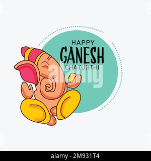 A painted elephant for Ganesh Chaturthi festival of India isolated on a white background Stock Vector