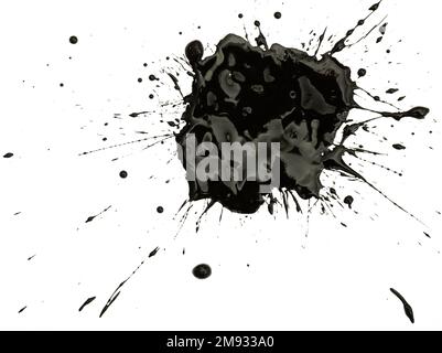 Black ink blot on white background Stock Photo