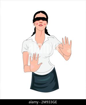 World White Cane Day guiding the Blind . 15-October Stock Vector