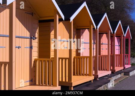 Colourful Beach huts Stock Photo