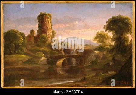 Thomas Cole Ruine Thomas Cole - Ruined Castle River C 1832 Stock Photo - Alamy