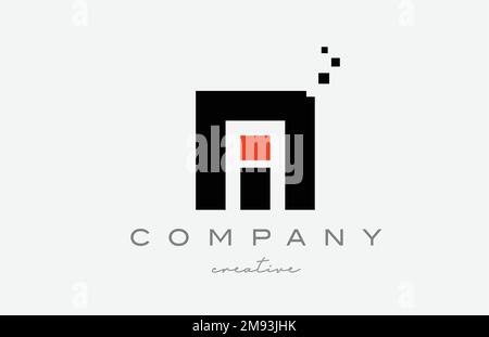 Dotted M alphabet letter logo icon. Dots template design for company or business Stock Vector