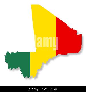 Mali map on white background with clipping path 3d illustration Stock Photo