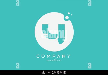 cyan Y green circle alphabet letter logo icon design with dots. Creative template for company and business Stock Vector