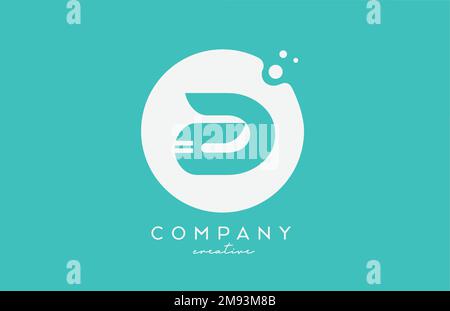 cyan A green circle alphabet letter logo icon design with dots. Creative template for company and business Stock Vector