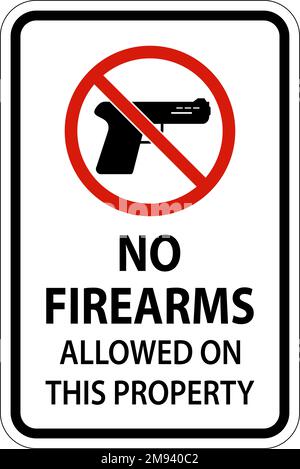No Guns Sign No Firearms Allowed On This Property Stock Vector