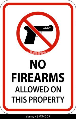No Guns Sign No Firearms Allowed On This Property Stock Vector