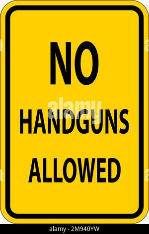 No Weapons Sign, No Handguns Allowed Stock Vector