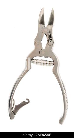 Winneconne, WI - 8 January 2023: A package of Milly professional toe nail clippers on an isolated background. Stock Photo