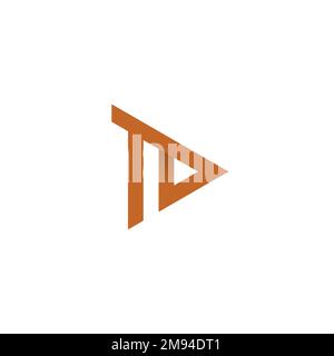 TD Initial Logo Design, TD Triangle Logo Stock Vector