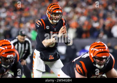 Cincinnati, Ohio, USA. 15th Jan, 2023. Cincinnati Bengals RB Joe Mixon  during an NFL wild card playoff football game between the Cincinnati Bengals  and the Baltimore Ravens in Cincinnati, Ohio. Kevin Schultz/CSM/Alamy