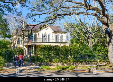 NEW ORLEANS, LA, USA - JANUARY 15, 2023: Front of the historic Briggs-Staub House on Prytania Street in the Garden District Stock Photo