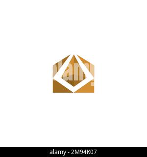KK Diamond Gold Logo Design Stock Vector