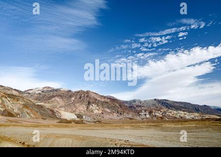 Wonderful colors of the famous Artist's Palette in Death Valley National Park, California, USA. Exploring the American Southwest. Stock Photo