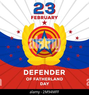 flat design 23 february defender of fatherland day Stock Vector